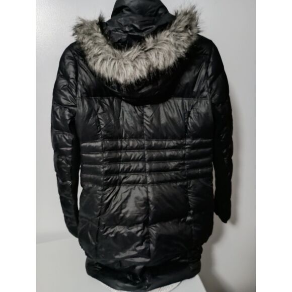 BCBG: Ultra Light Black Packable Down Hooded Puffer Jacket, Women's Size S - Picture 2 of 6